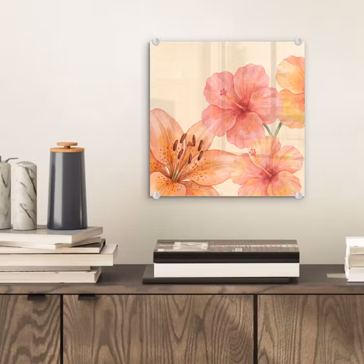 Glasbild - Blumen – Aquarell – Natur — 2