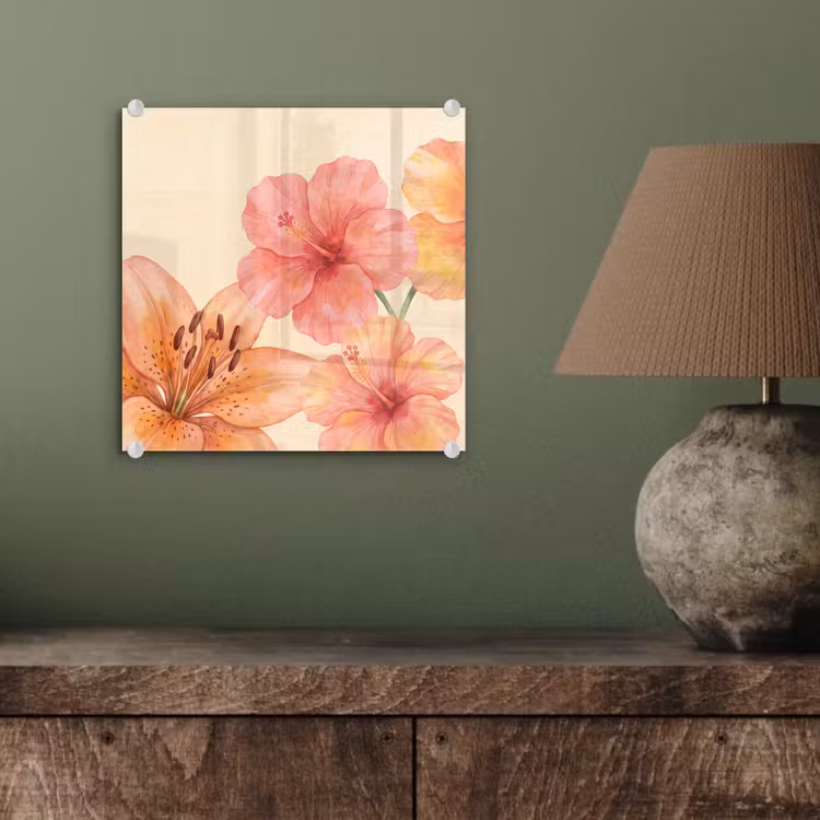 Glasbild - Blumen – Aquarell – Natur — 4