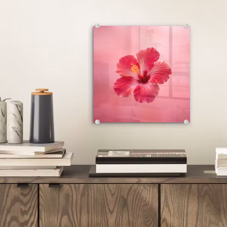 Glasbild - Rote Blume – Natur — 2