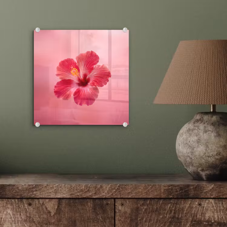 Glasbild - Rote Blume – Natur — 4