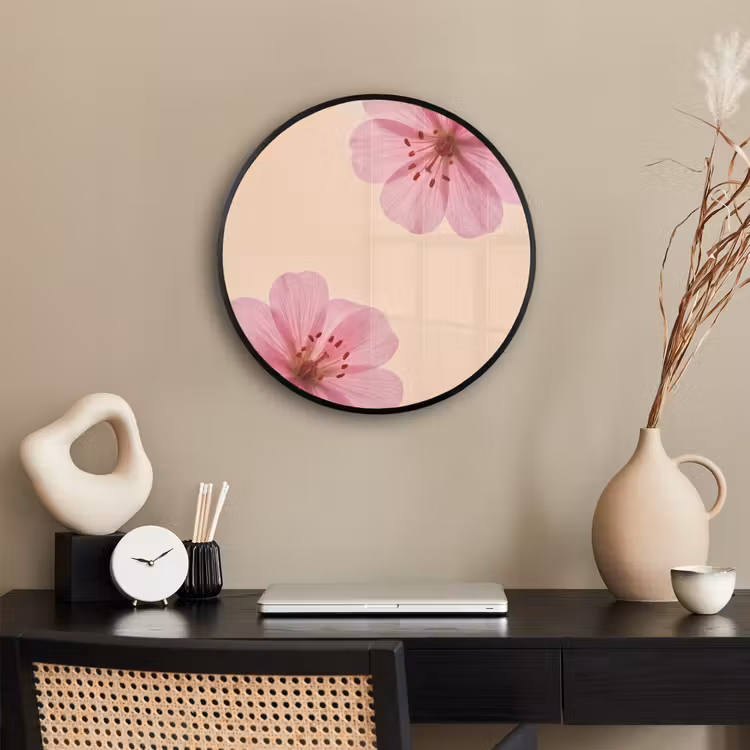 Poster im Rahmen Rund - Blumen – Flora – Pastell — 3