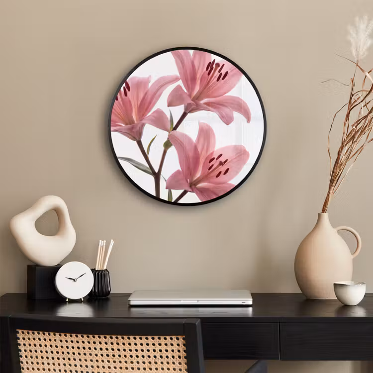Poster im Rahmen Rund - Blumen – Sanft – Modern — 3