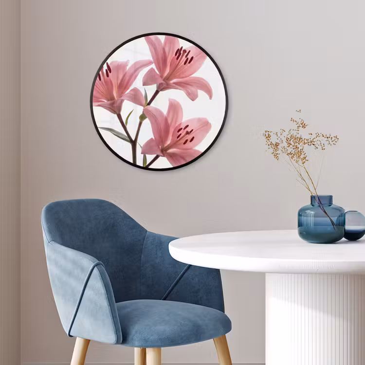 Poster im Rahmen Rund - Blumen – Sanft – Modern — 4