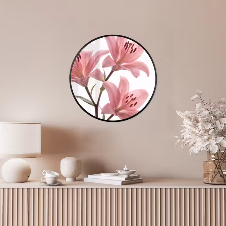 Poster im Rahmen Rund - Blumen – Sanft – Modern — 5