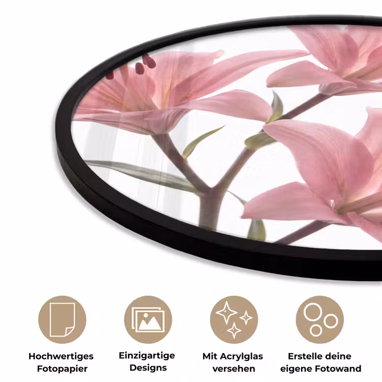 Poster im Rahmen Rund - Blumen – Sanft – Modern — 6