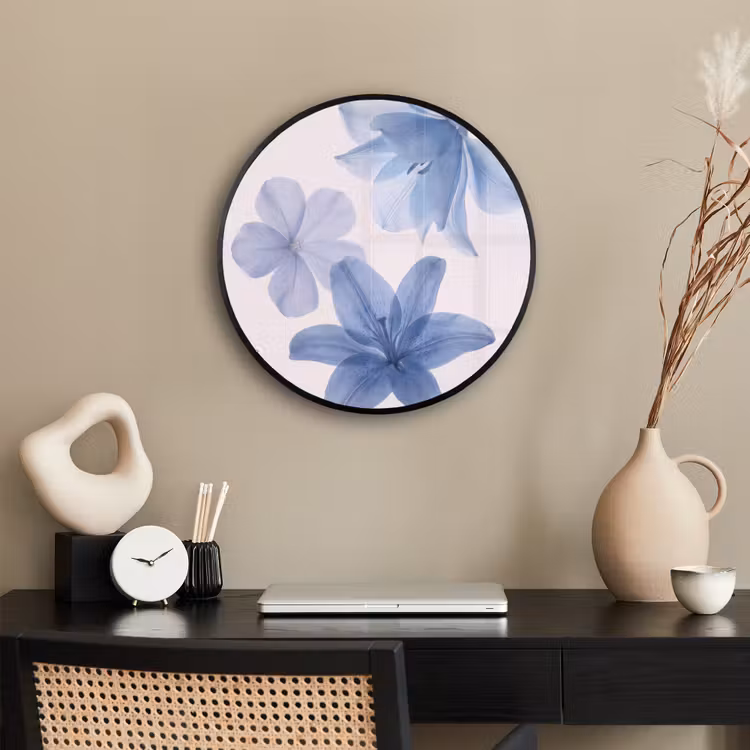 Poster im Rahmen Rund - Blumen – Transparent – Modern — 3