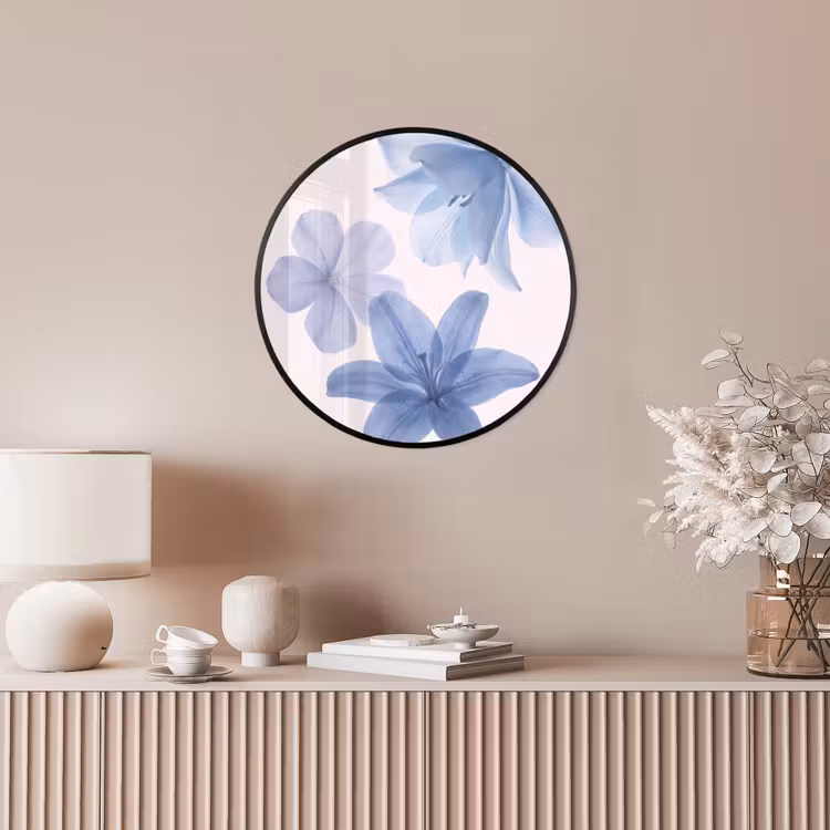 Poster im Rahmen Rund - Blumen – Transparent – Modern — 5