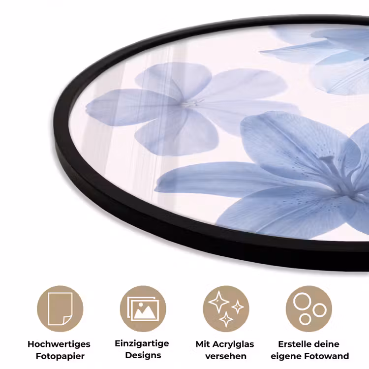 Poster im Rahmen Rund - Blumen – Transparent – Modern — 6