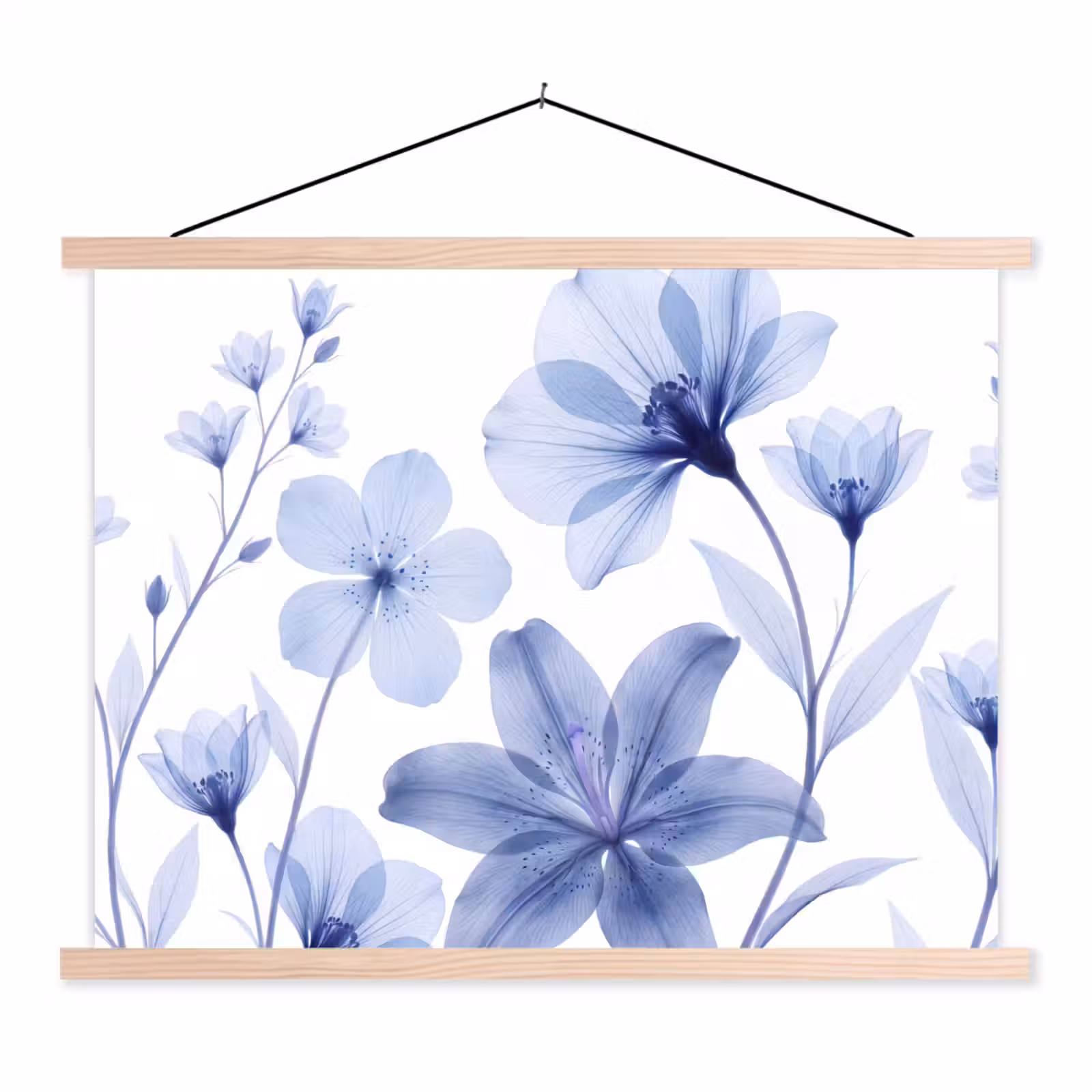 Stoffbild - Blaue Blumen – Natur — 1