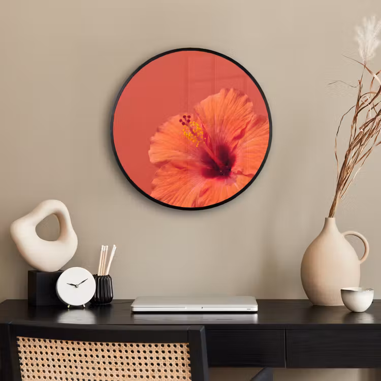 Poster im Rahmen Rund - Blumen – Orange – Natur — 3