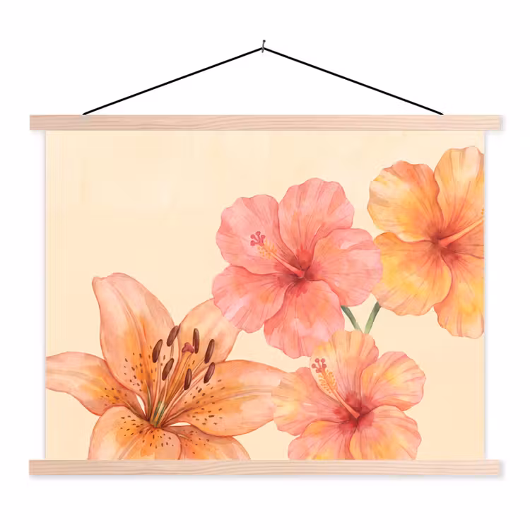 Stoffbild - Blumen – Aquarell – Natur — 1