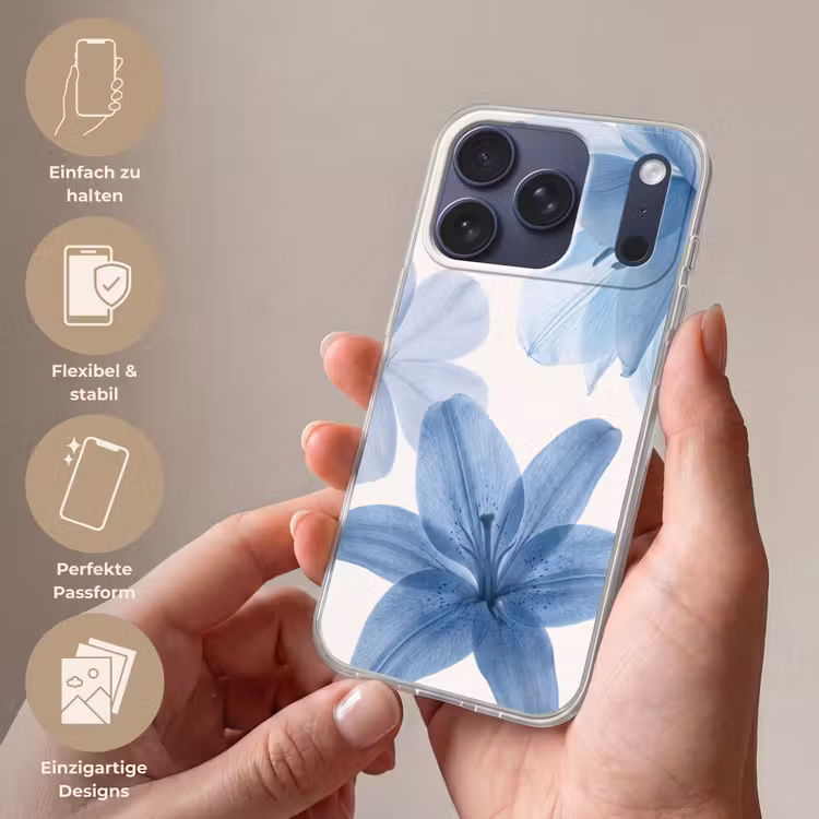 Handyhülle - Blumen – Transparent – Modern — 4