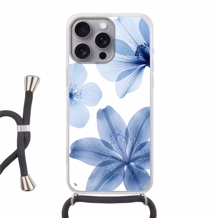 Handyhülle mit Band - Blaue Blumen – Natur — 1