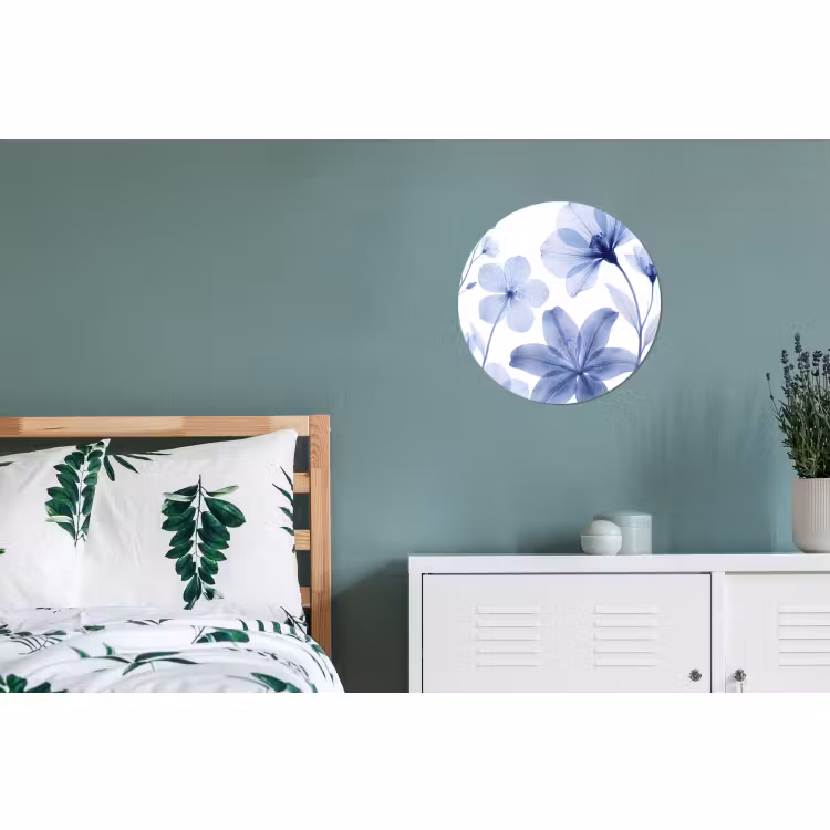 Alu-Dibond-Bild Rund - Blaue Blumen – Natur — 5