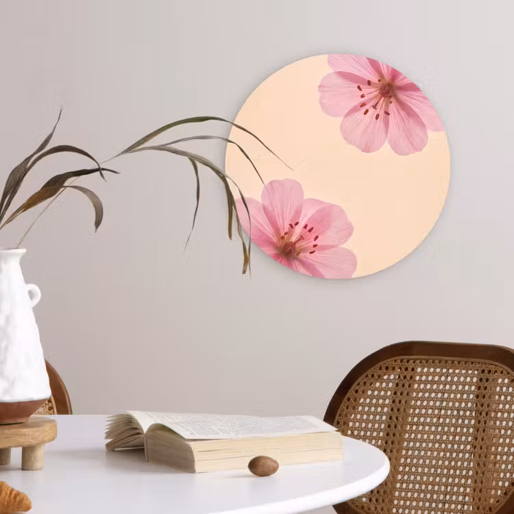Glasbild Rund - Blumen – Flora – Pastell — 4