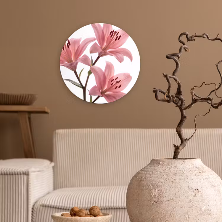 Glasbild Rund - Blumen – Sanft – Modern — 2