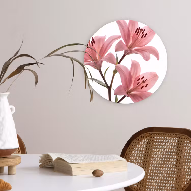 Glasbild Rund - Blumen – Sanft – Modern — 4