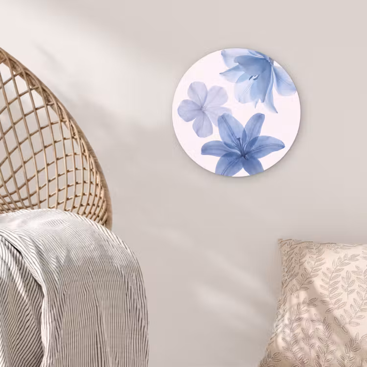 Glasbild Rund - Blumen – Transparent – Modern — 5