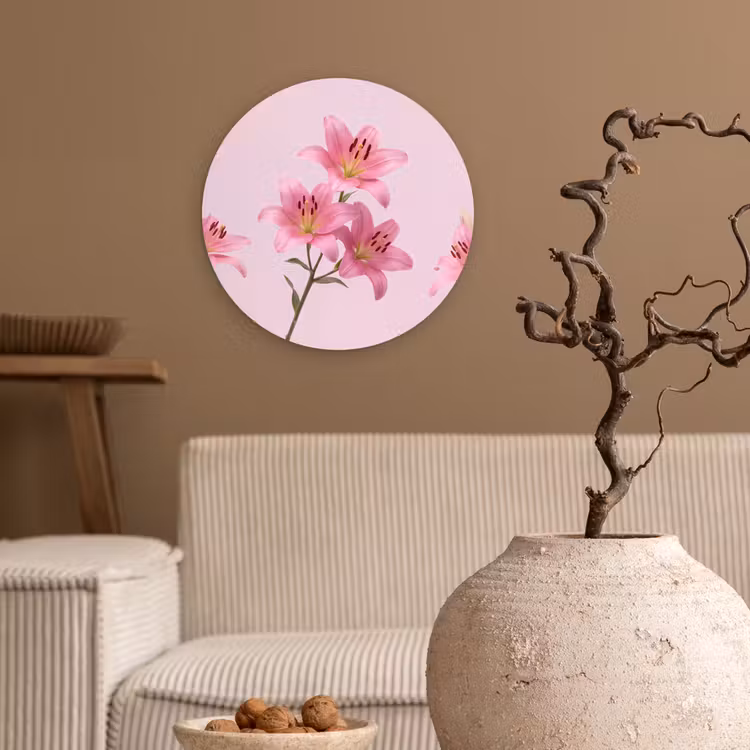 Glasbild Rund - Blumen – Zart – Rosa — 2