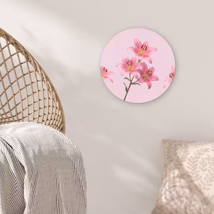 Glasbild Rund - Blumen – Zart – Rosa — 5