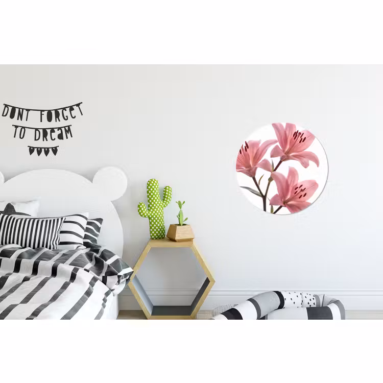 Alu-Dibond-Bild Rund - Blumen – Sanft – Modern — 4
