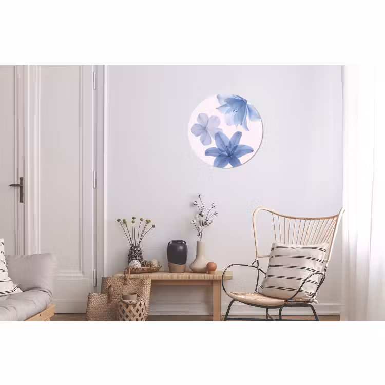 Alu-Dibond-Bild Rund - Blumen – Transparent – Modern — 2