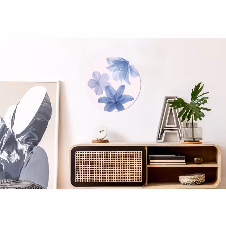 Alu-Dibond-Bild Rund - Blumen – Transparent – Modern — 3
