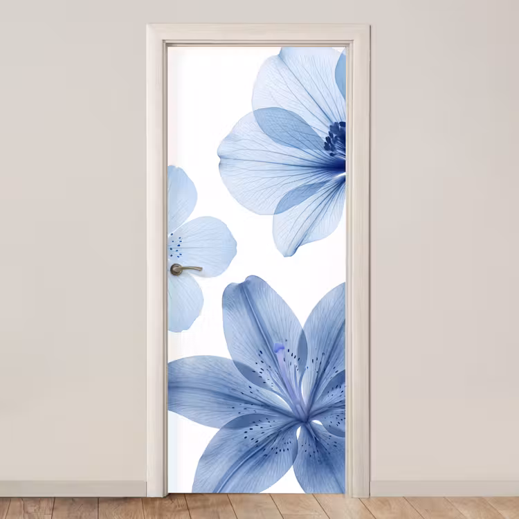 Türtapete - Blaue Blumen – Natur — 1