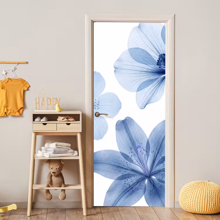 Türtapete - Blaue Blumen – Natur — 5