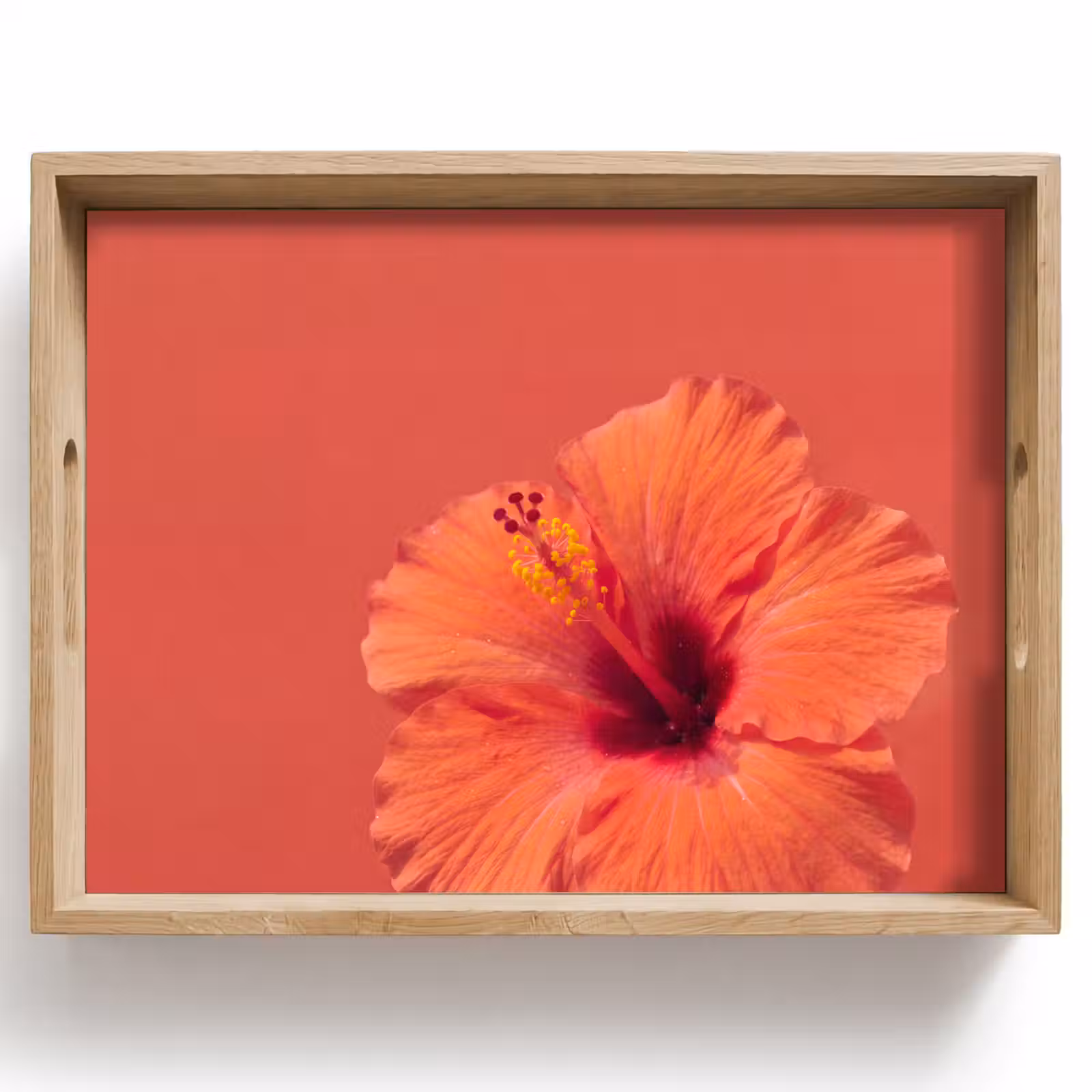 Tablett - Blumen – Orange – Natur — 1