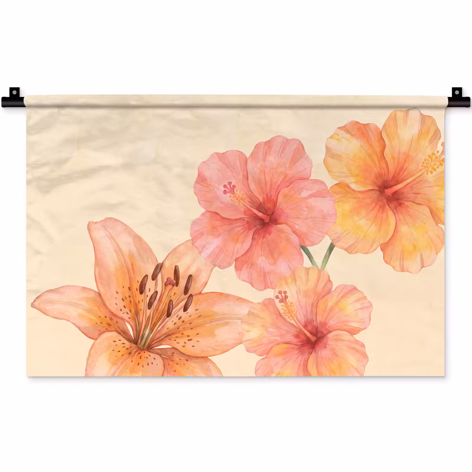 Wandteppich - Blumen – Aquarell – Natur — 1
