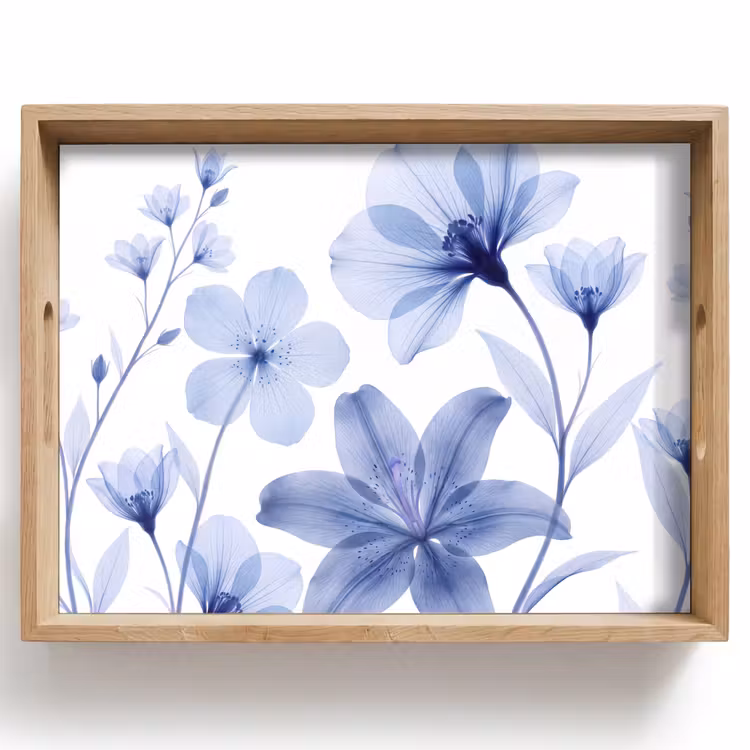 Tablett - Blaue Blumen – Natur — 1