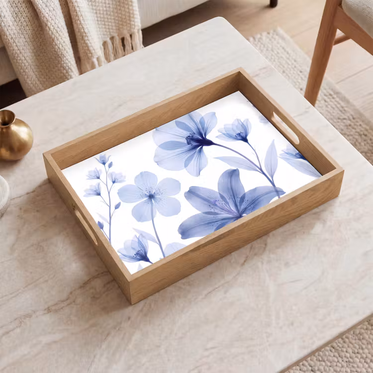 Tablett - Blaue Blumen – Natur — 2