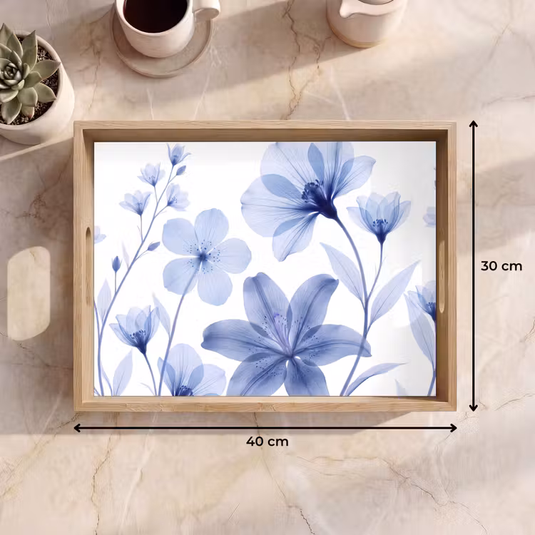 Tablett - Blaue Blumen – Natur — 9