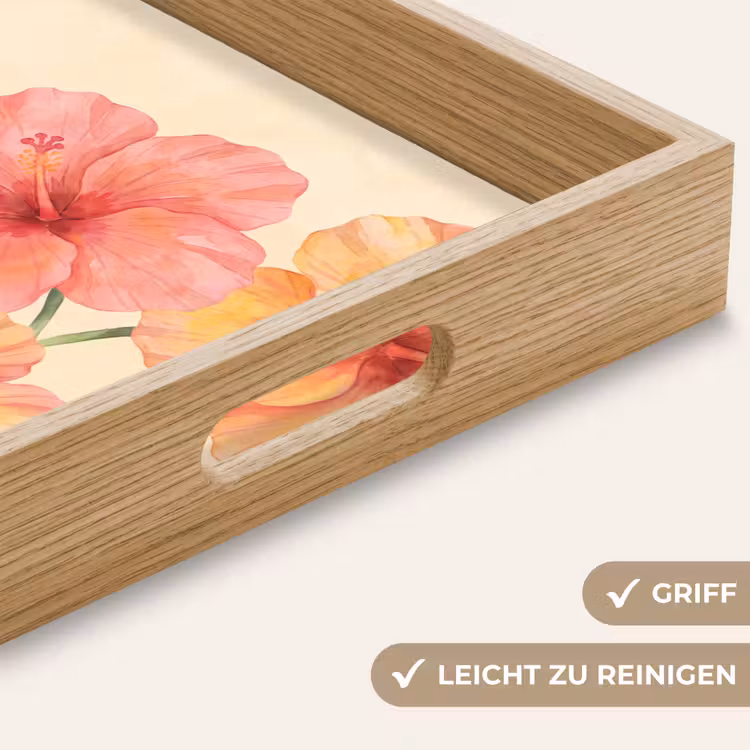 Tablett - Blumen – Aquarell – Natur — 5