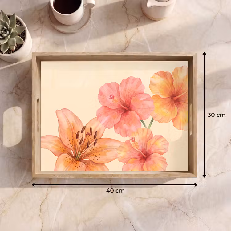 Tablett - Blumen – Aquarell – Natur — 9