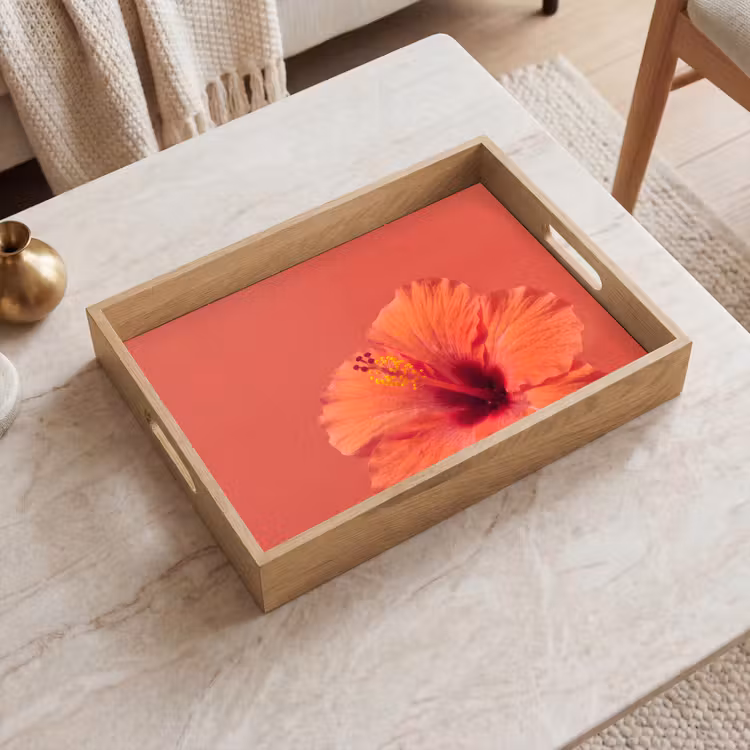 Tablett - Blumen – Orange – Natur — 2