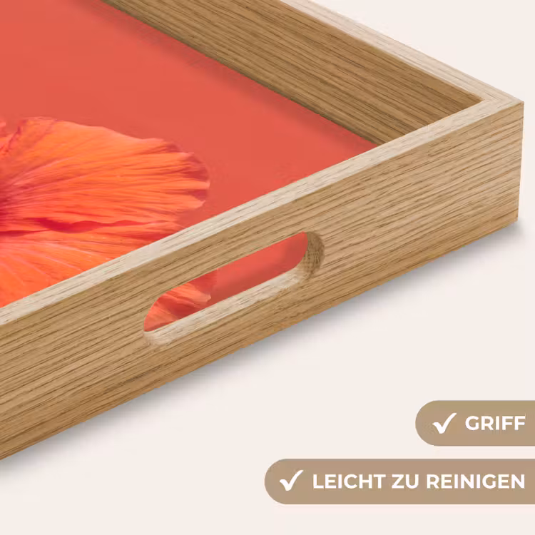 Tablett - Blumen – Orange – Natur — 5