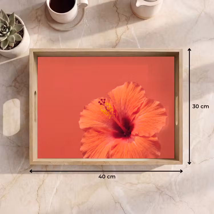 Tablett - Blumen – Orange – Natur — 9