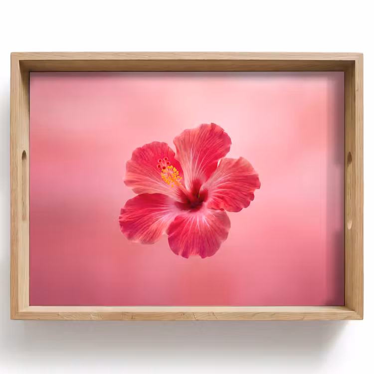Tablett - Rote Blume – Natur — 1