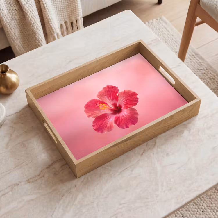 Tablett - Rote Blume – Natur — 2