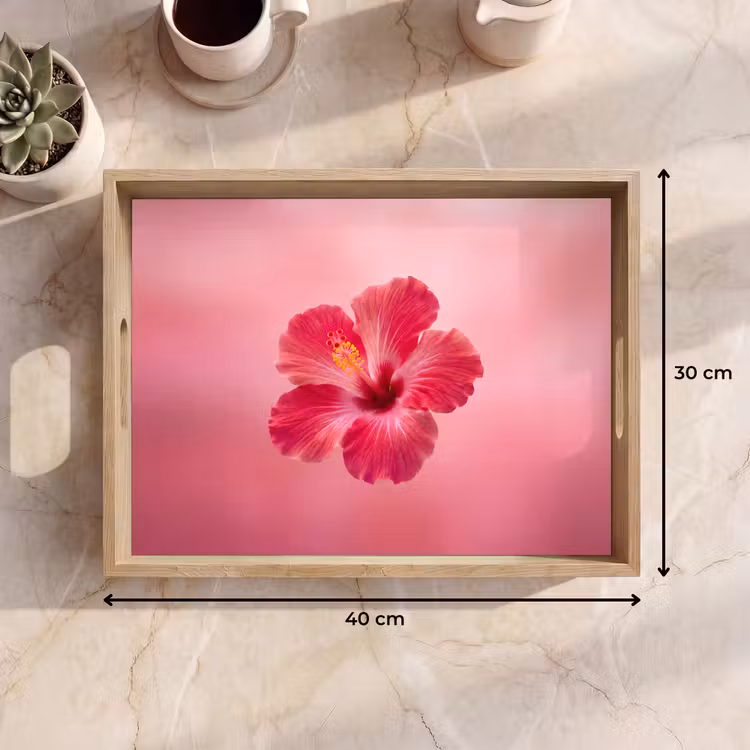 Tablett - Rote Blume – Natur — 9