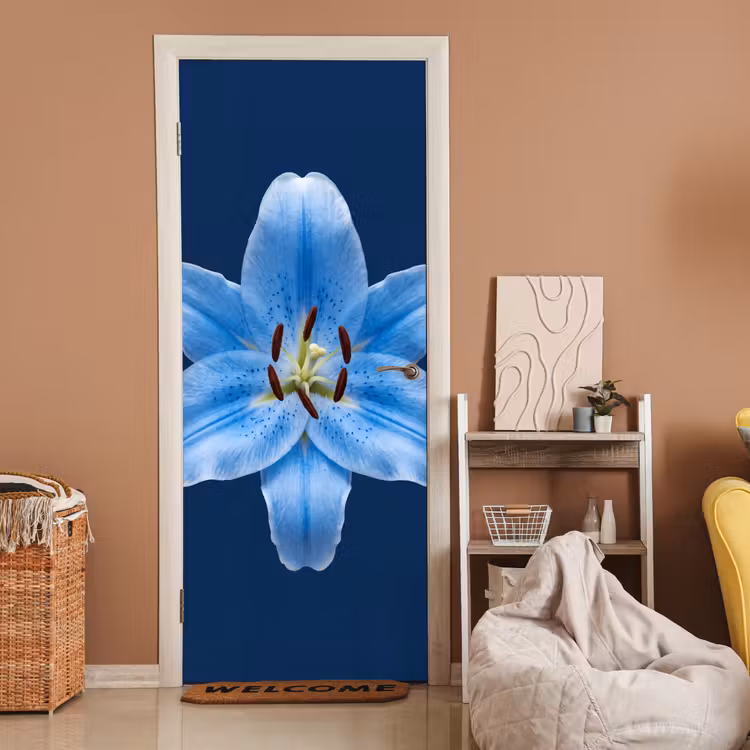 Türtapete - Blaue Lilie – Blumen — 2