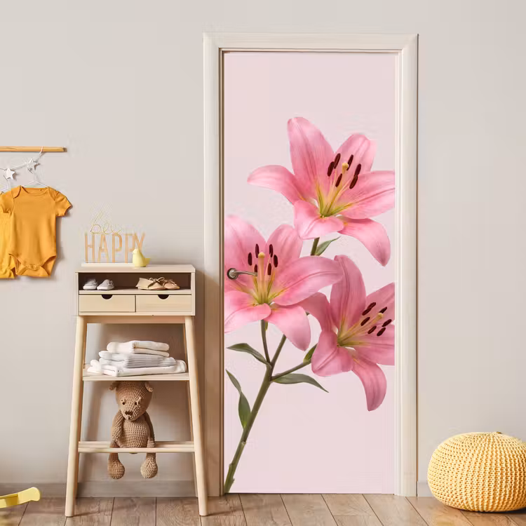 Türtapete - Blumen – Zart – Rosa — 5