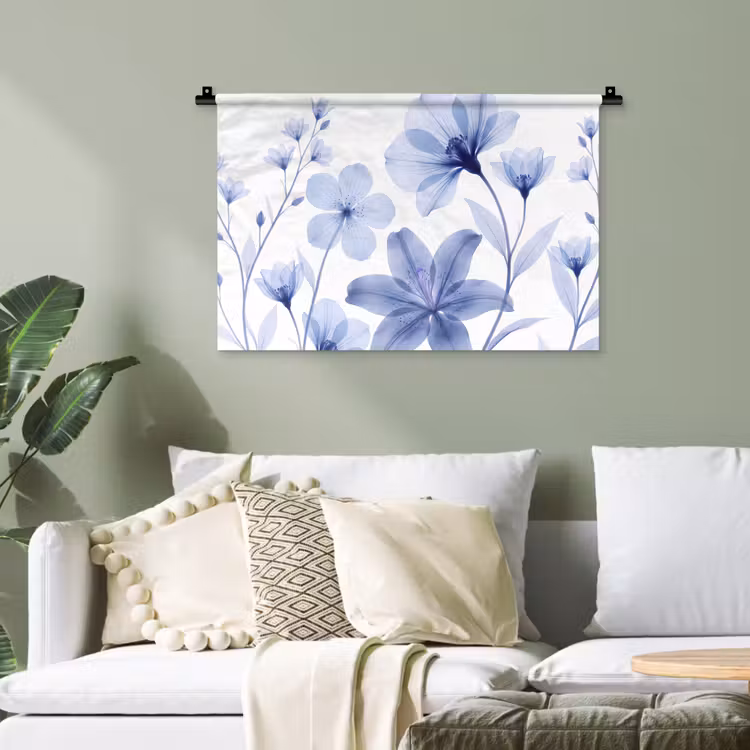 Wandteppich - Blaue Blumen – Natur — 4