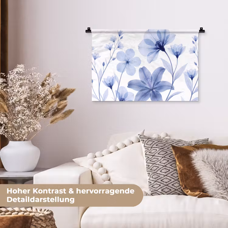 Wandteppich - Blaue Blumen – Natur — 6
