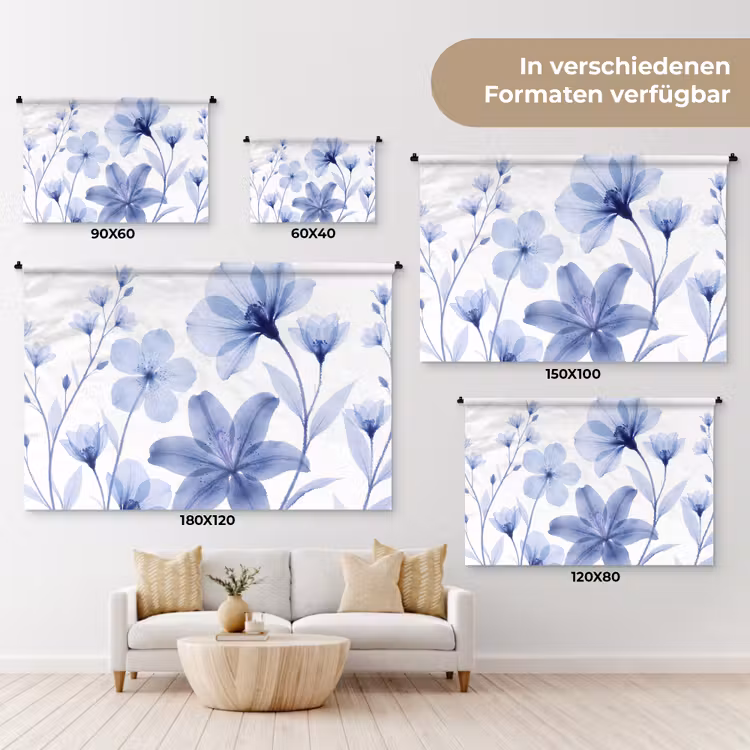 Wandteppich - Blaue Blumen – Natur — 8
