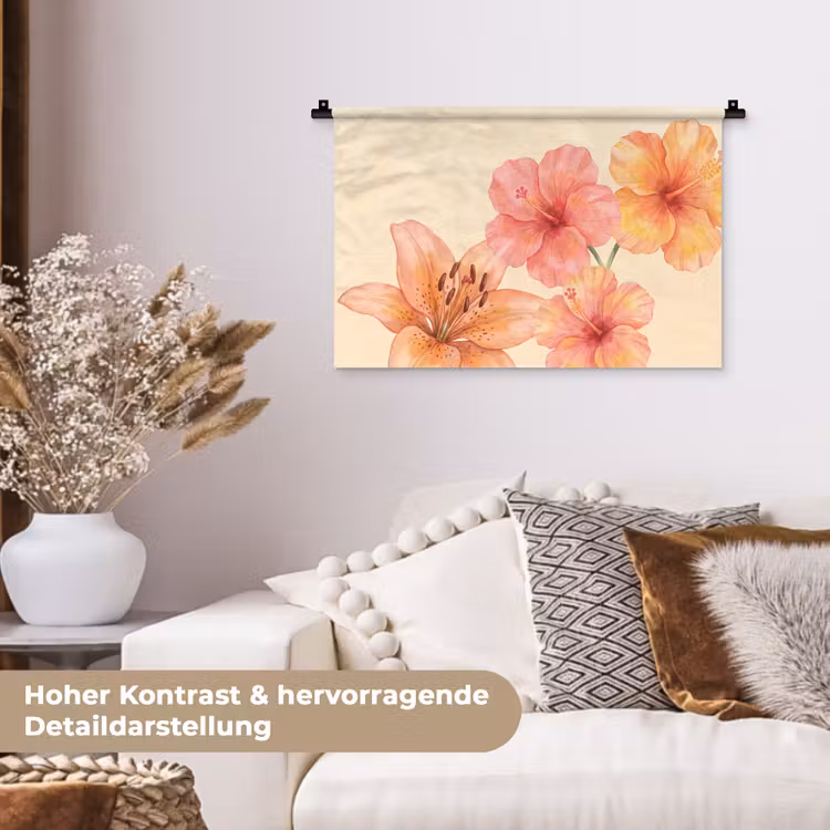 Wandteppich - Blumen – Aquarell – Natur — 6