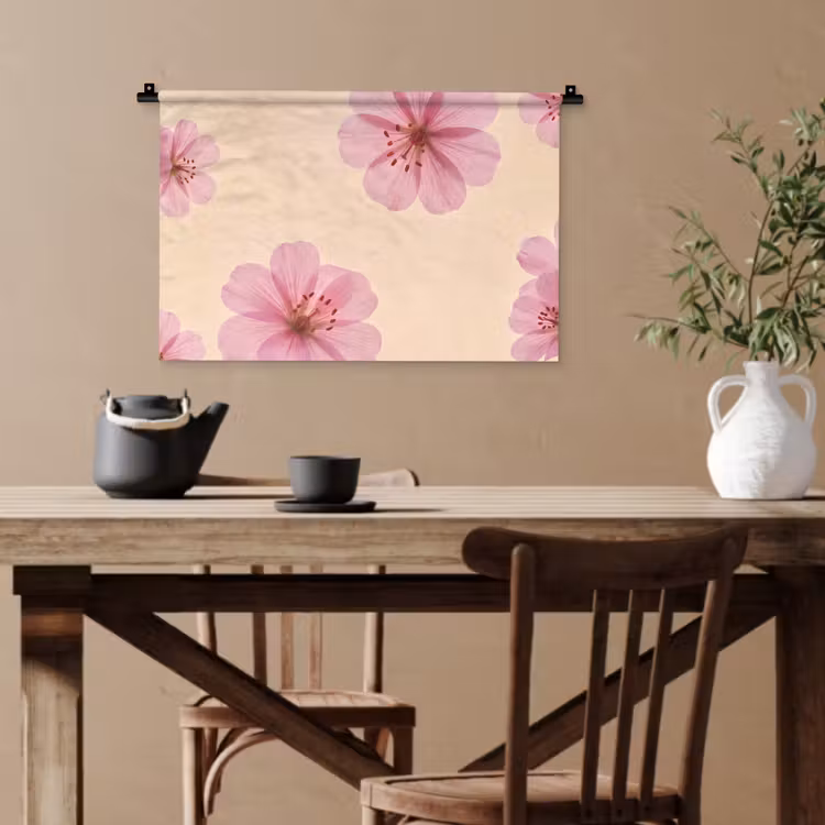 Wandteppich - Blumen – Flora – Pastell — 3