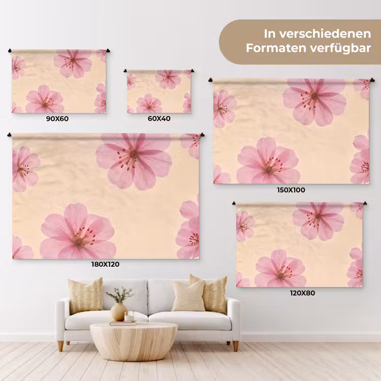 Wandteppich - Blumen – Flora – Pastell — 8